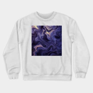 Stylized Surface of Liquid Violet Stone Crewneck Sweatshirt